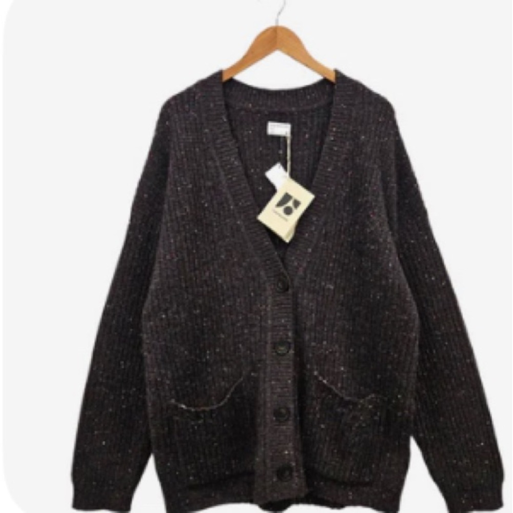 Frank & Oak Over Sized Cozy Brown Knit Cardigan L/XL